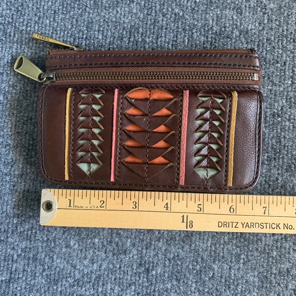 FOSSIL BROWN LEATHER WALLET/COIN PURSE, NWOT - Picture 1 of 5